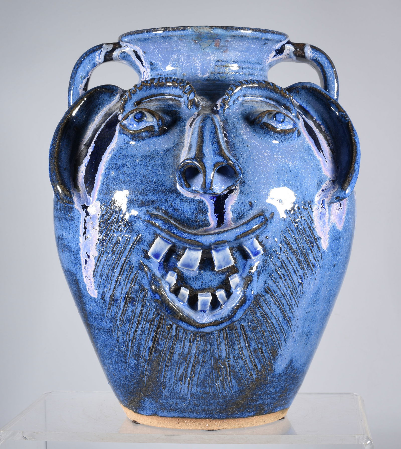 Charles Lisk Blue Face Jug Vase (1 of 5)