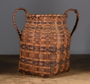 Decorated Oak Split Hanging Basket