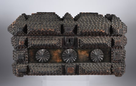 American Tramp Art Lidded Box