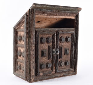 Tramp Art Cupboard with Initials