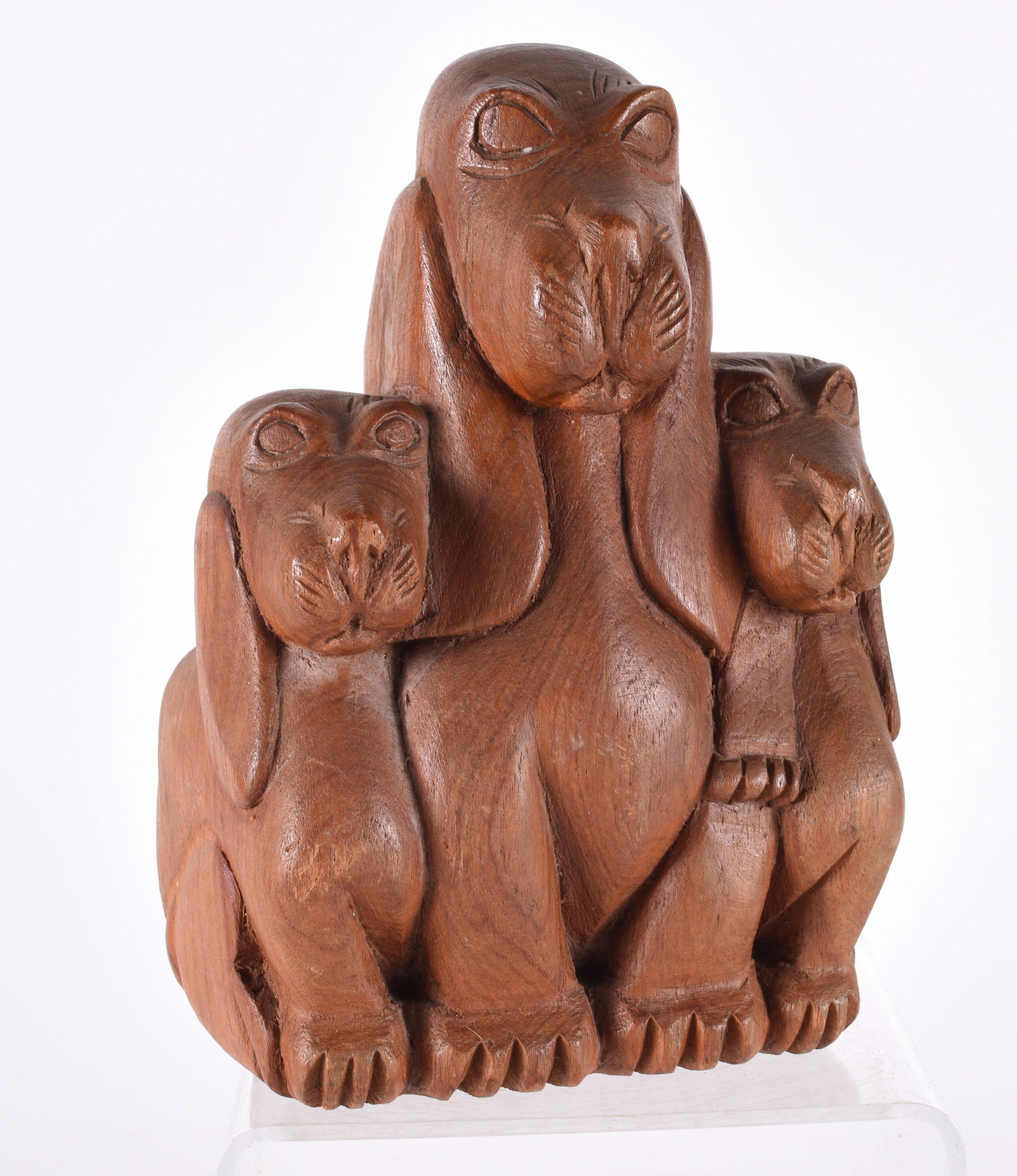 Anonymous Folk Art Carved Dog Family (1 of 5)