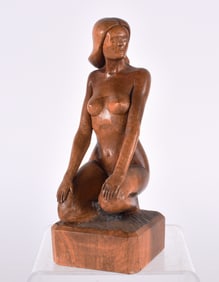Anonymous Folk Art Carved Nude