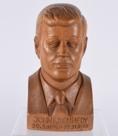 John F Kennedy Carved Bust