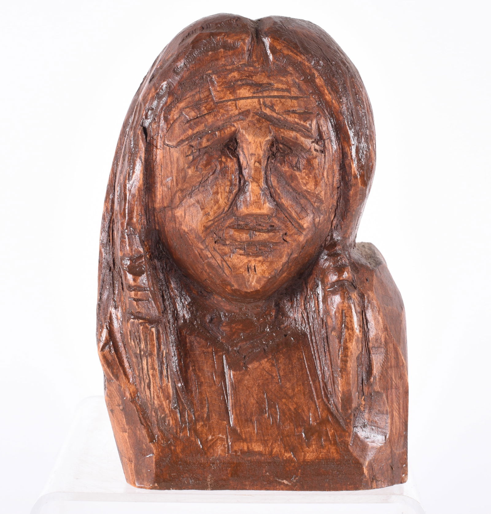 Folk Art Carved Indian Head (1 of 4)