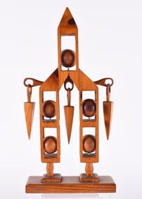 Carved Ball and Cage Whatnot