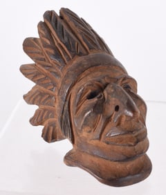 Carved Indian Pipe Head
