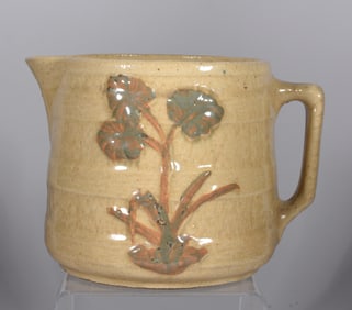 Embossed Yellow Ware Pitcher