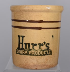 Hurrs Dairy Product Yellow Ware Crock