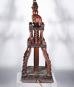 African American Folk Art Carved Lamp
