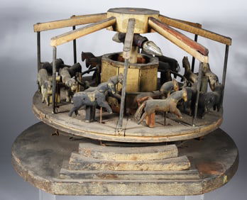 Folk Art Carved and Painted Carousel ca. 1900