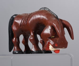 Folk Art Carved and Painted Bull