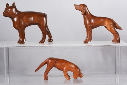 Brasstown Folk Carved Dog Group