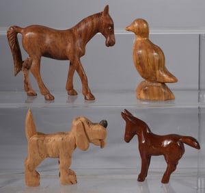 Folk Art Carved Animal Grouping