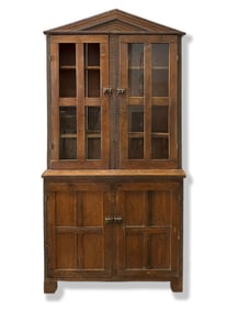 South Carolina Folk Art Pitched Top Cupboard