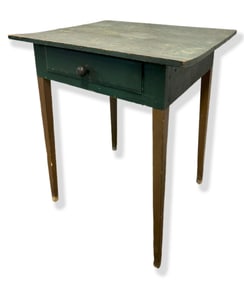 Green Painted One Drawer Stand