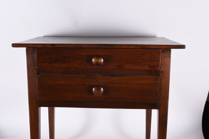 Yellow Pine Two Drawer Work Table