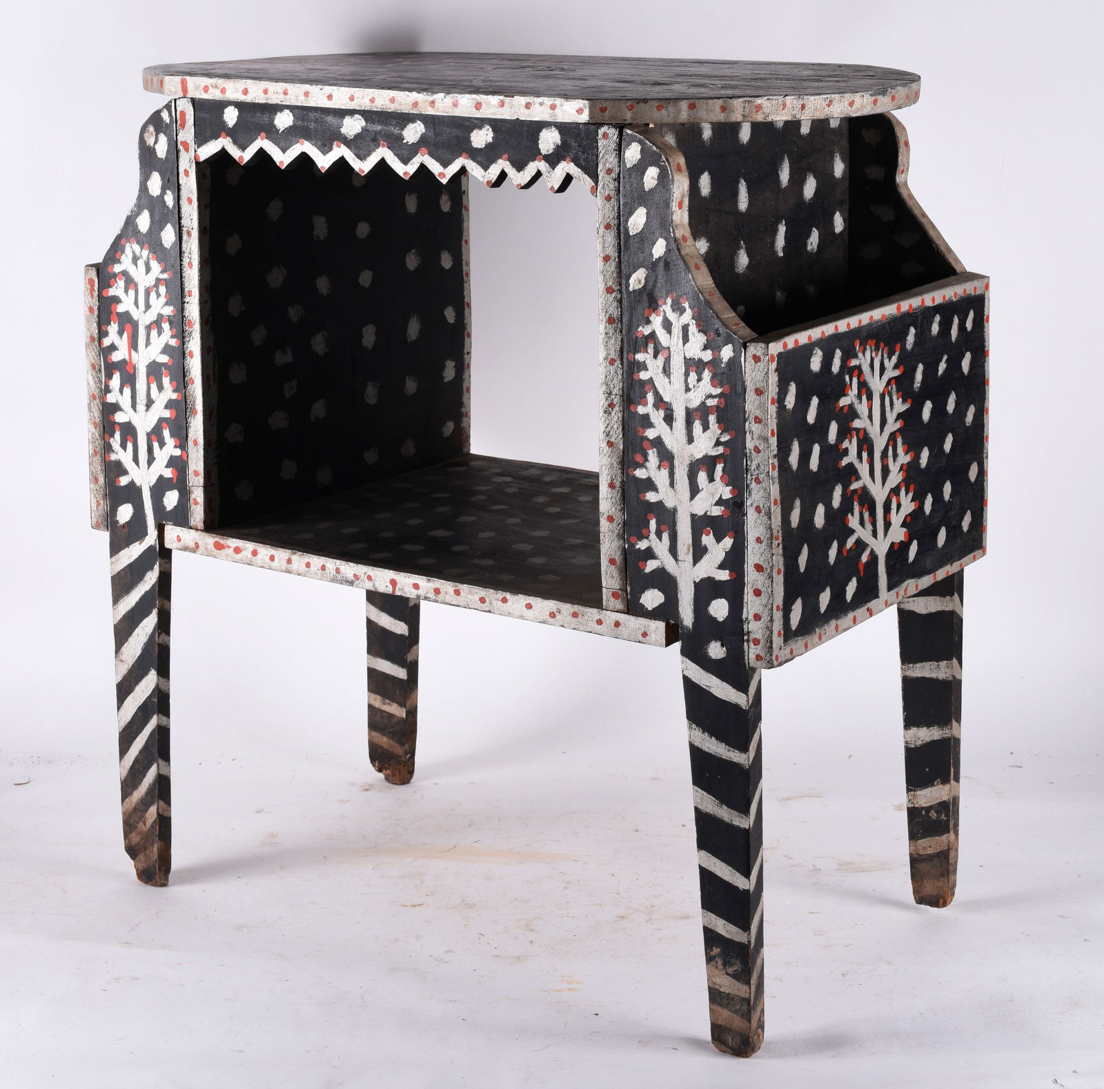 African American Paint Decorated Side Stand (1 of 6)