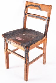 Folk Art Painted School Chair