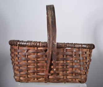 ca. 1900 Shenandoah Valley Oak Split Basket with Split Style Handle