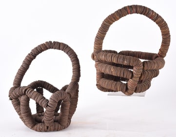 Folk Art Bottle Cap Baskets