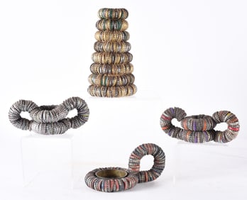 Folk Art Bottle Cap Baskets