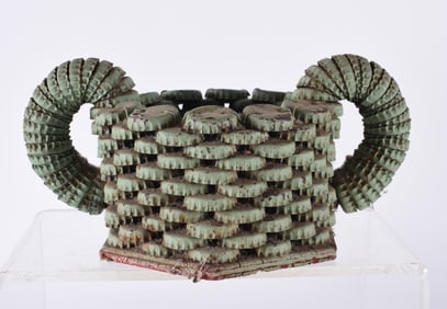 Folk Art Bottle Cap Basket