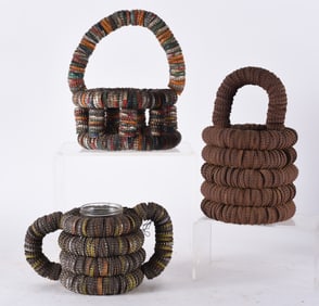 Folk Art Bottle Cap Baskets