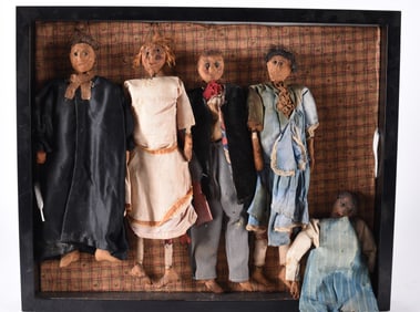 Folk Art Hand Made Doll Family