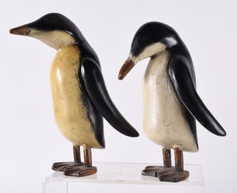 American Folk Art Carved Penguins