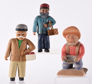 Carved and Painted Figures (3)