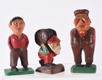 Carved and Painted Figures (3)