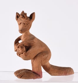 Folk Art Carved Kangaroo