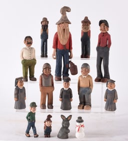 Collection of Carved and Painted Figures