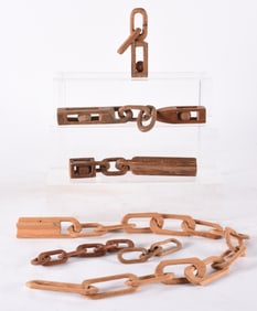 Folk Art Carved Ball and Cage  Group