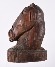 American Folk Carved Horse Head
