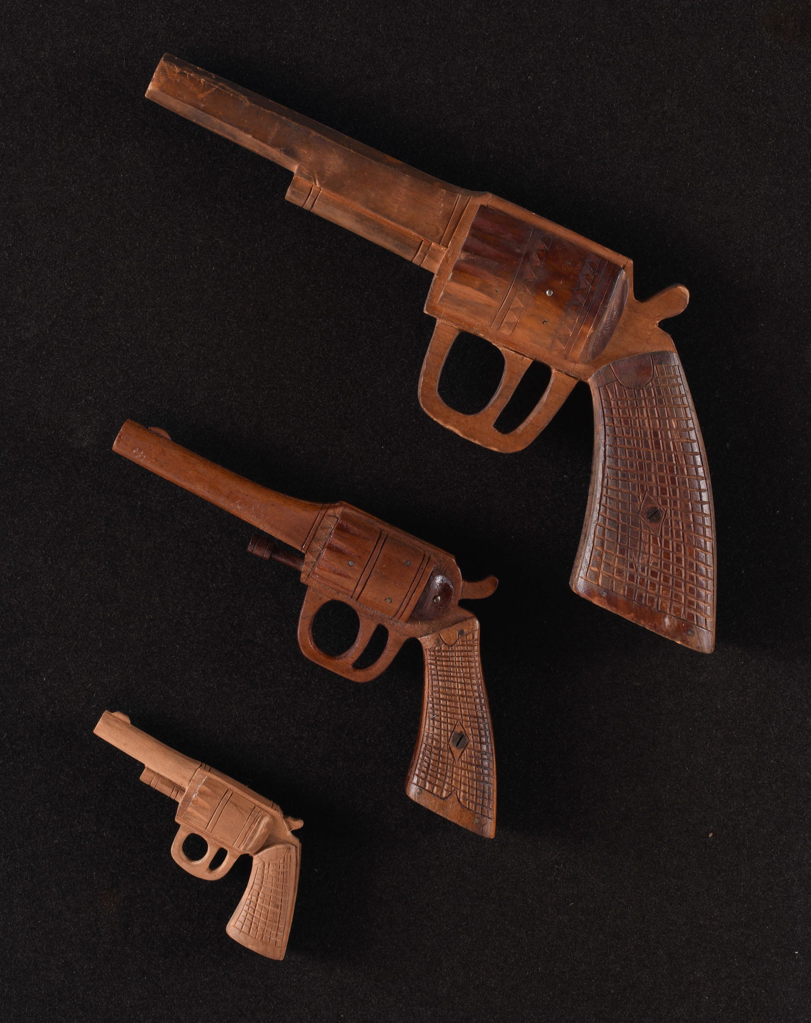 Hand Made Folk Art Wooden Pistols (1 of 2)