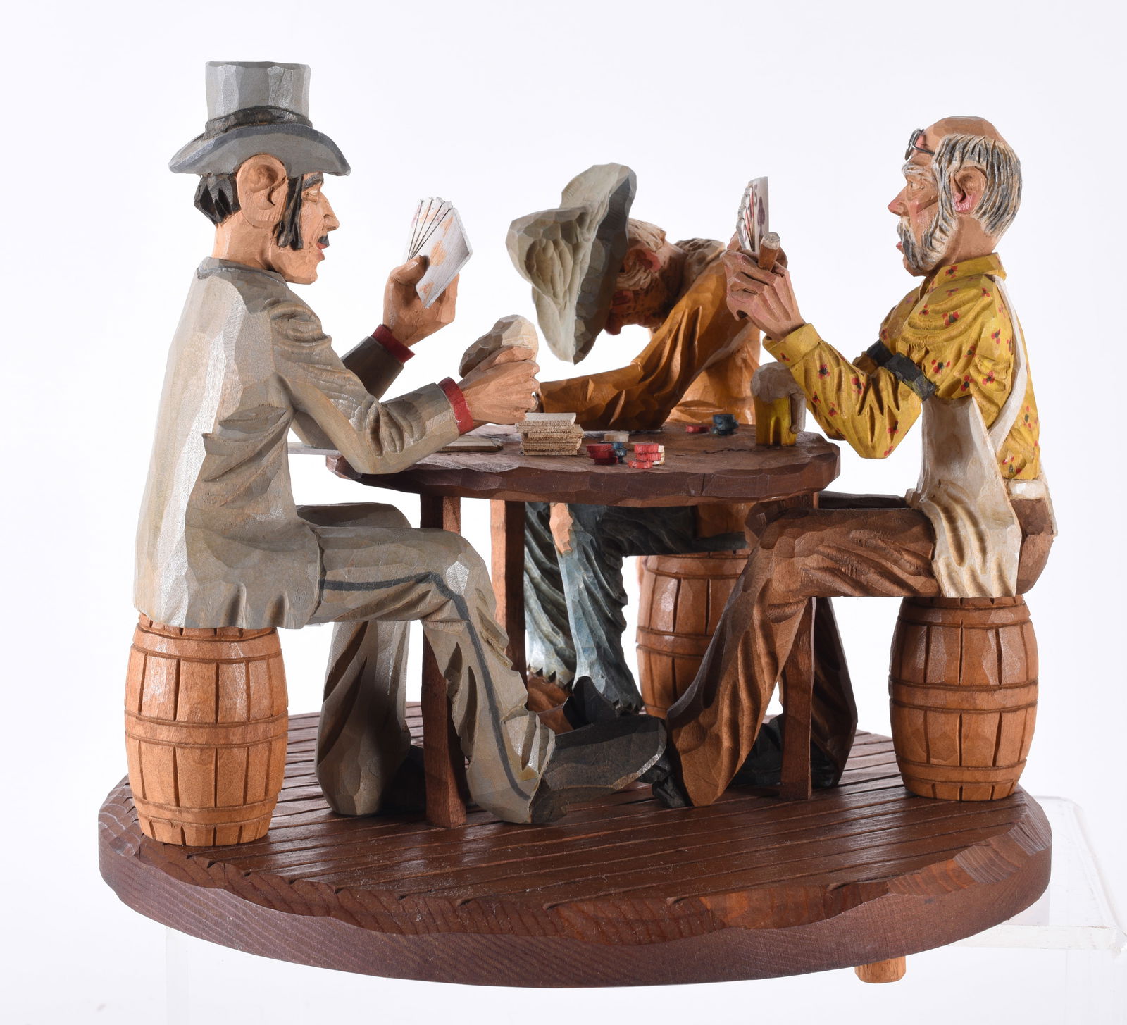 Folk Art Carved Card Game (1 of 7)