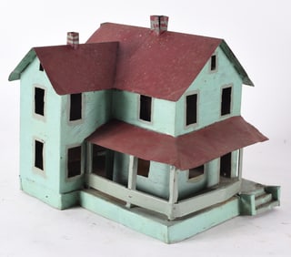 Folk Art Painted Tin House