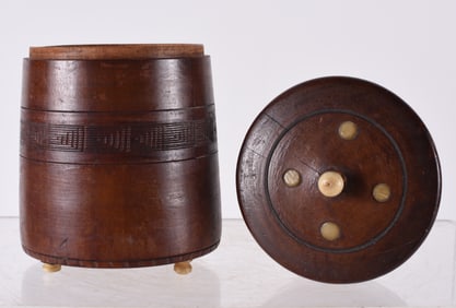 Lidded Decorated Turned Sugar Jar