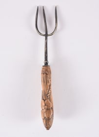 Carved Wooden Fork Handle