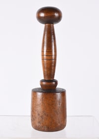 Finely Turned Wooden Mortar