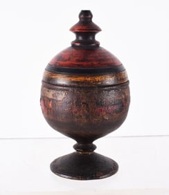 Painted Treenware Spice Jar