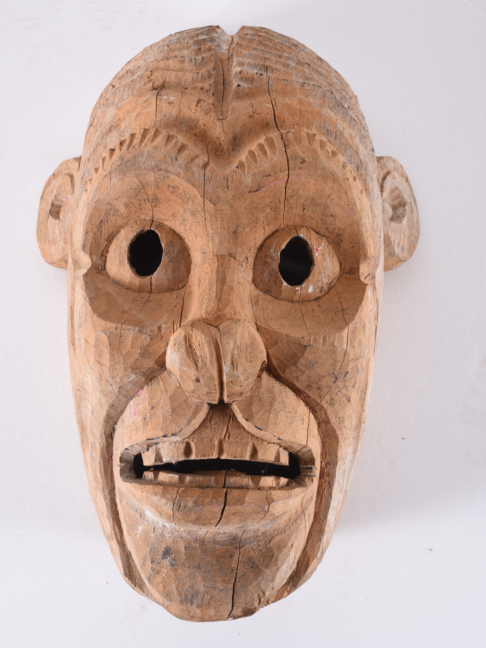 Tribal Carved Mask: 10" x 14" carved wood