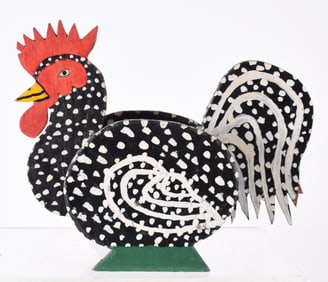 Carved and Painted Rooster