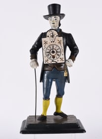 Cast Iron Painted Man Clock