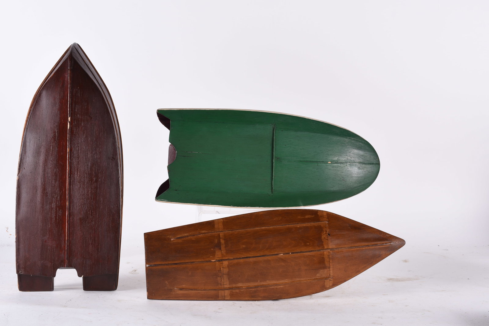 Wooden Toy Boats ca. 1940: avg. size 7" x 16" antique wood toy boats