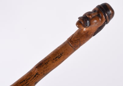 New York Carved Folk Art Cane