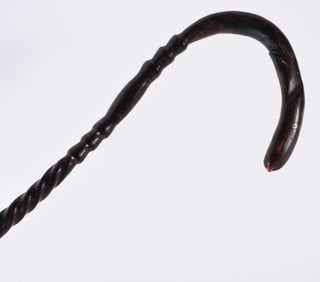 Carved Folk Art Snake Cane