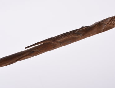 Carved Snake and Lizard Folk Art Cane