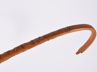 Masonic Carved Folk Art Cane